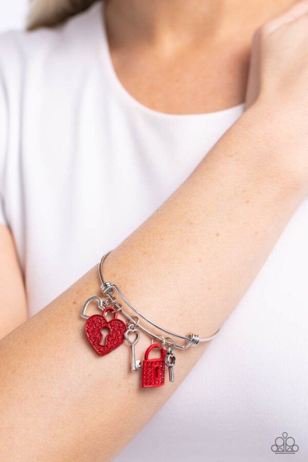 Paparazzi Bracelet ~ Locked Legacy - Red