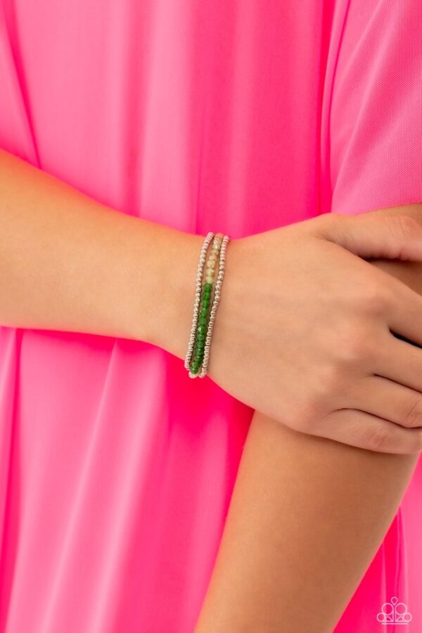 Paparazzi Bracelet ~ Backstage Beading - Green