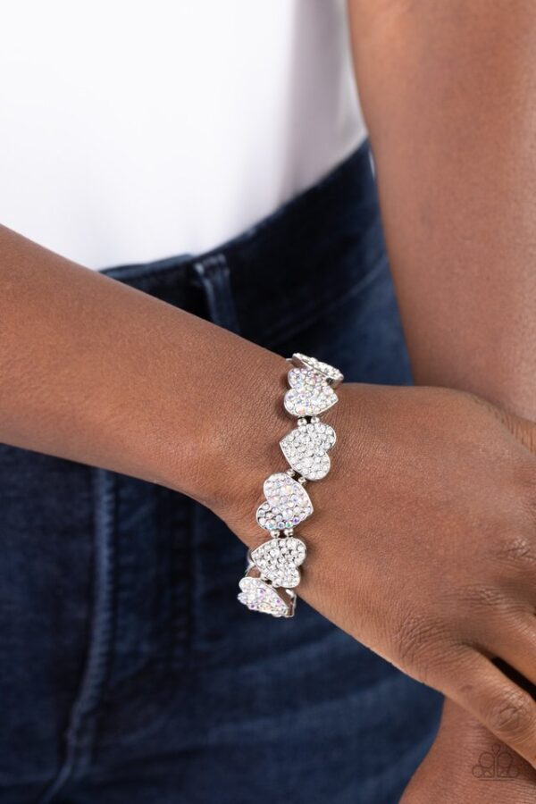 Paparazzi Bracelet ~ Headliner Heart - White