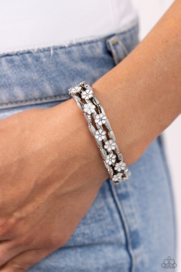 Paparazzi Bracelet ~ Scattered Springtime - White