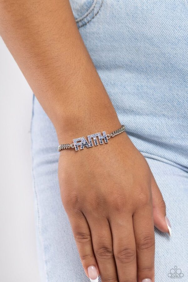 Paparazzi Bracelet ~ Faithful Finish - Blue