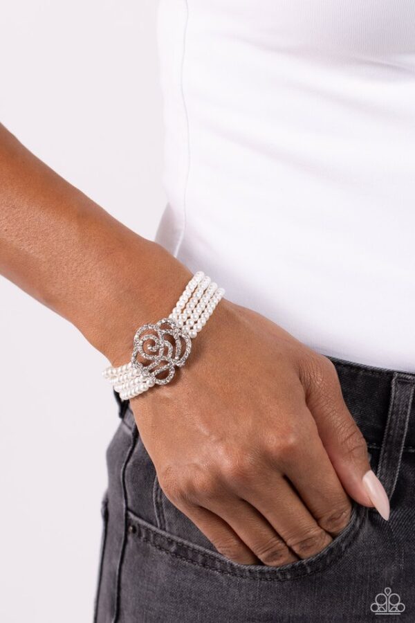 Paparazzi Bracelet ~ Regal Rose - White