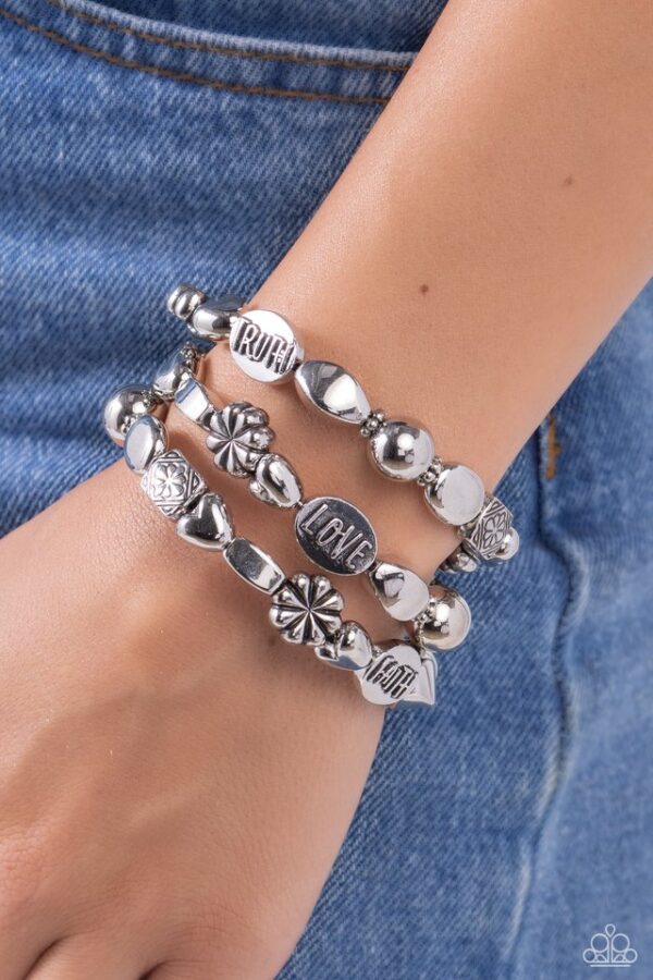 Paparazzi Bracelet ~ Enchanting Emotion - Silver