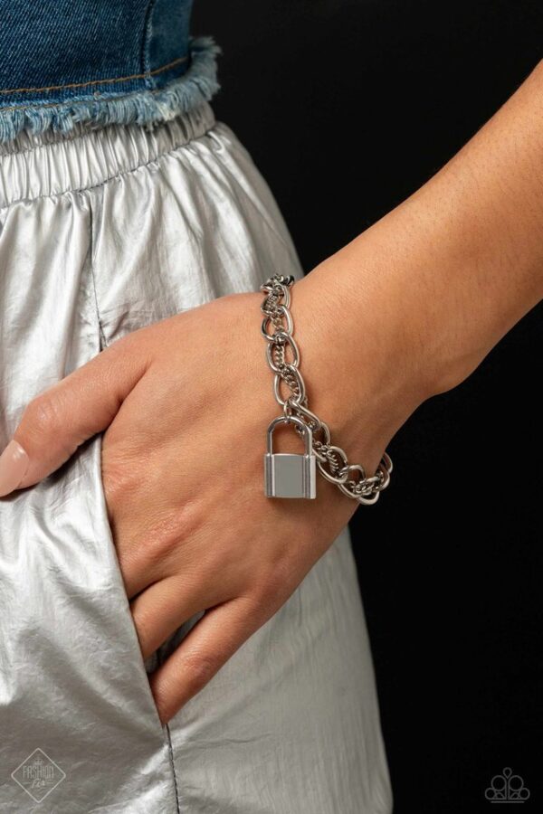 Paparazzi Bracelet ~ Watch the LOCK - Silver