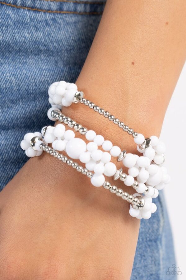 Paparazzi Bracelet ~ Compelling Clouds - White