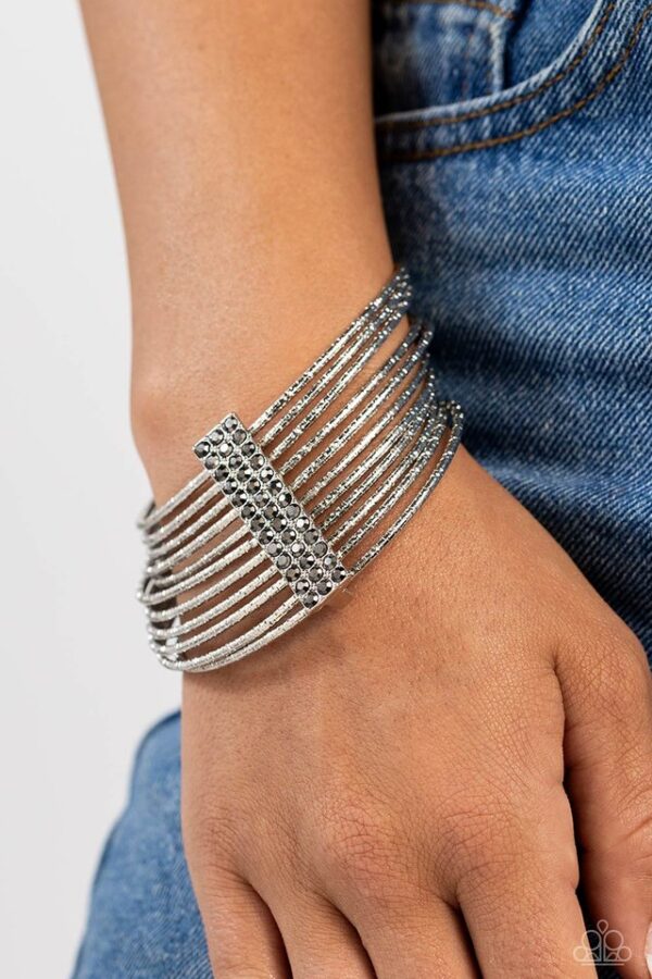 Paparazzi Bracelet ~ Shimmery Silhouette - Silver