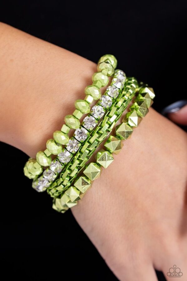 Paparazzi Bracelet ~ Punk Pattern - Green