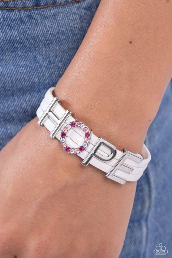 Paparazzi Bracelet ~ Hopeful Haute - White