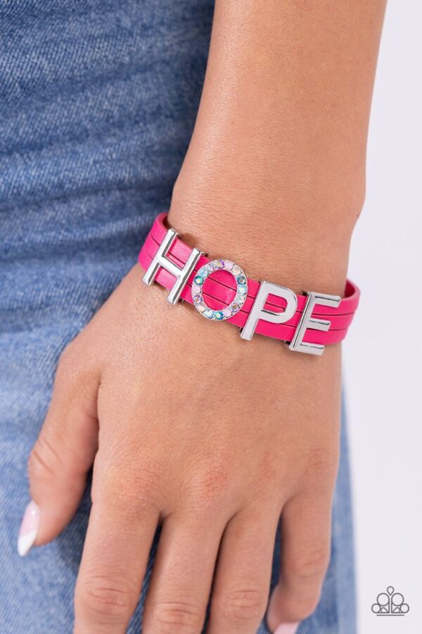 Paparazzi Bracelet ~ Hopeful Haute - Pink