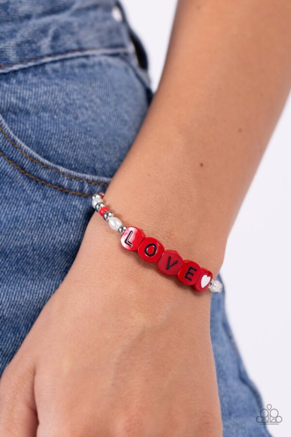 Paparazzi Bracelet ~ Love Language - Red