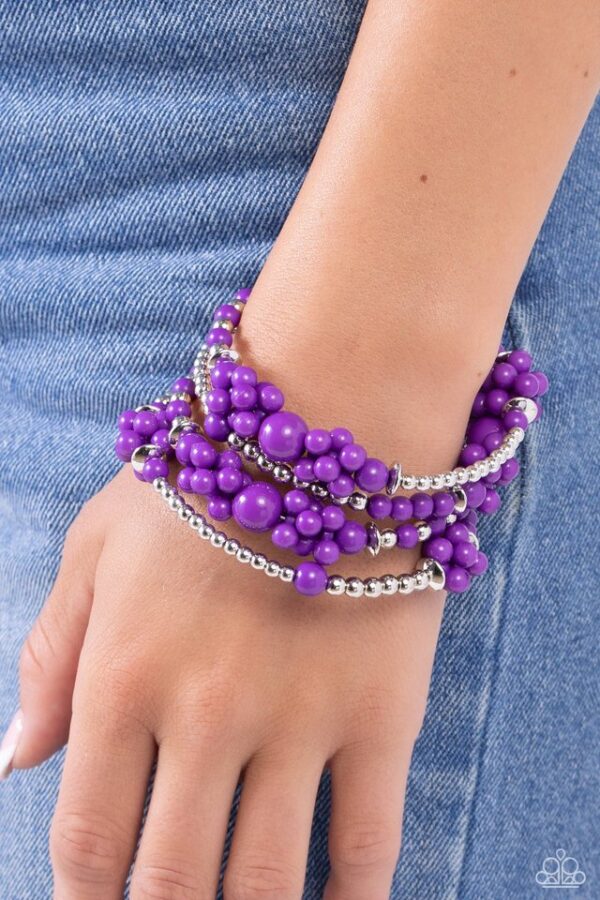 Paparazzi Bracelet ~ Compelling Clouds - Purple