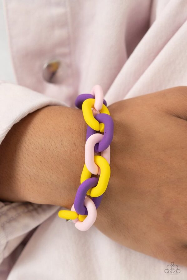 Paparazzi Bracelet ~ Go the Extra SMILE - Purple