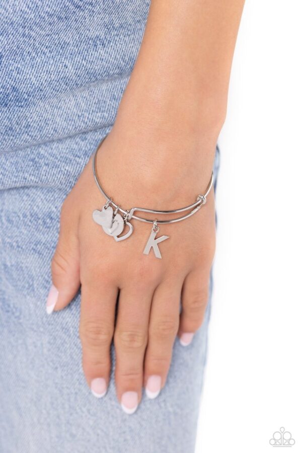 Paparazzi Bracelet ~ Making It INITIAL - Silver - K