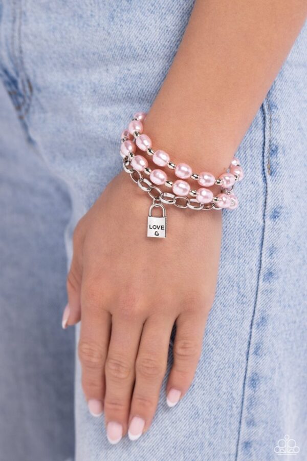 Paparazzi Bracelet ~ LOVE-Locked Legacy - Pink