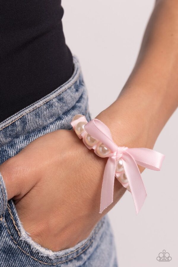 Paparazzi Bracelet ~ Ribbon Rarity - Pink