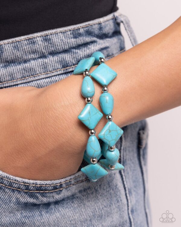 Paparazzi Bracelet ~ EARTHY Riser - Blue