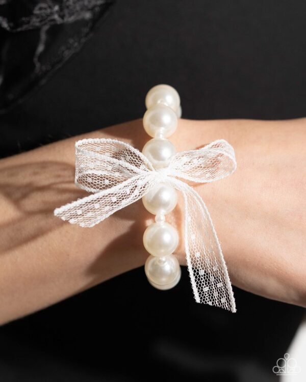 Paparazzi Bracelet ~ Girly Glam - White