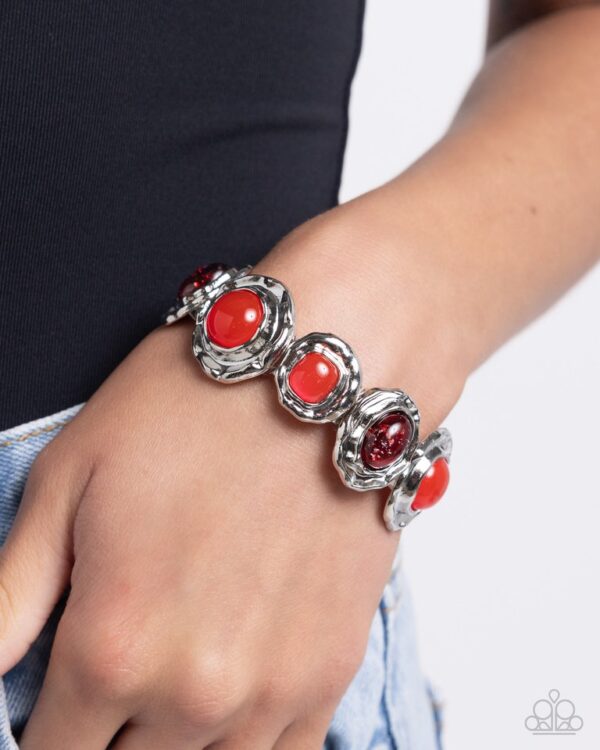 Paparazzi Bracelet ~ Hammered High - Red