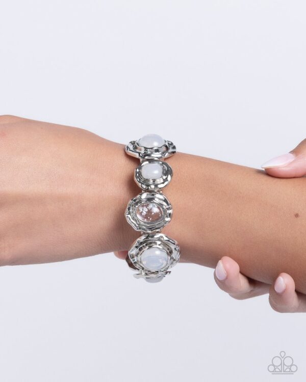 Paparazzi Bracelet ~ Hammered High - White