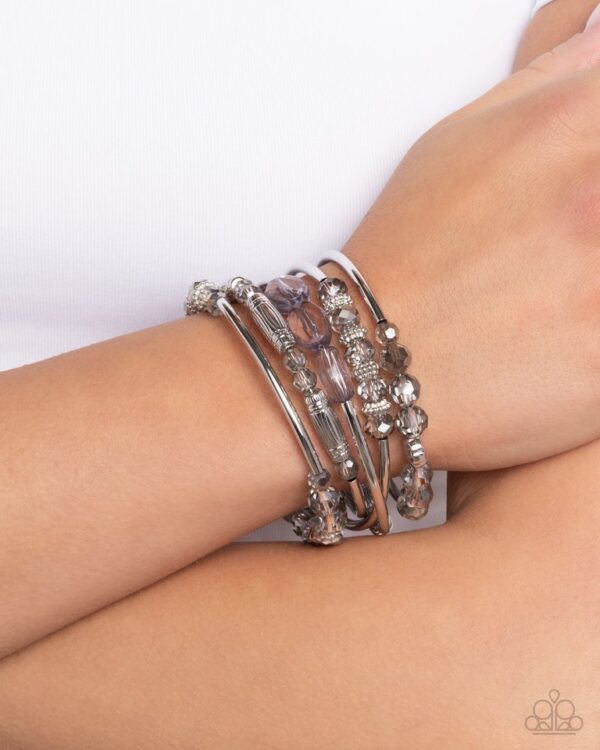 Paparazzi Bracelet ~ Sassy Stack - Silver